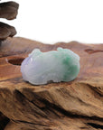 Baikalla Jewelry genuine jadeite carving Genuine Burmese Lavender Green Jadeite Jade PiXiu Pendant Necklace