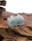 Baikalla Jewelry genuine jadeite carving Genuine Burmese Lavender Green Jadeite Jade PiXiu Pendant Necklace