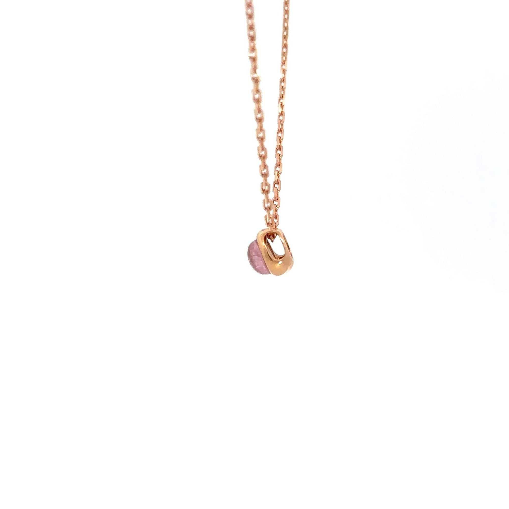 Baikalla Jewelry Gemstone Pendant Necklace Baikalla 18K Rose Gold Round Pink Tourmaline Pendant Necklace