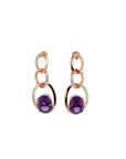 Baikalla Jewelry Silver Gemstones Earrings Amethyst Baikalla™ 18k Rose Gold Amethyst and Diamond Dangle Earrings