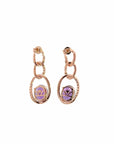 Baikalla Jewelry Silver Gemstones Earrings Amethyst Baikalla™ 18k Rose Gold Amethyst and Diamond Dangle Earrings