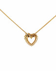 Baikalla Jewelry Gemstone Pendant Necklace 14k Yellow Gold Sapphire and Diamond Heart Pendant Necklace