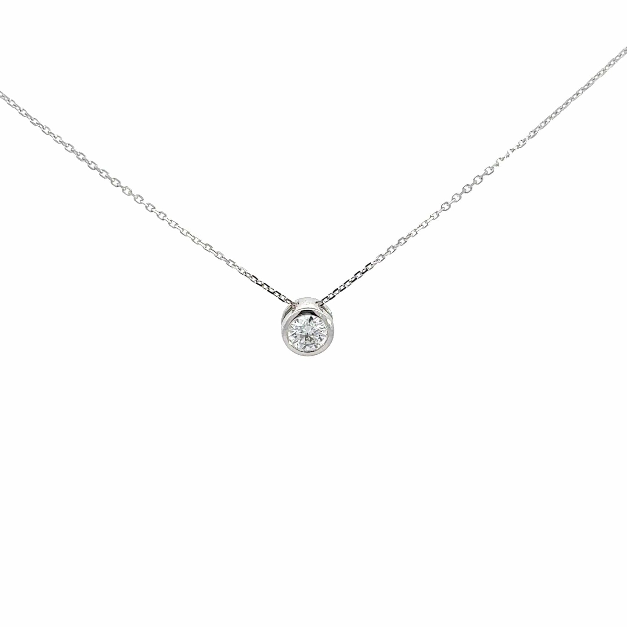 Baikalla Jewelry Gold Diamond Necklace 14k Yellow Gold Round Moissanite Pendant Necklace