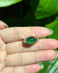 Baikalla "18kw Gold Natural Imperial Jadeite Jade Oval Ring w/ Natural Diamonds"