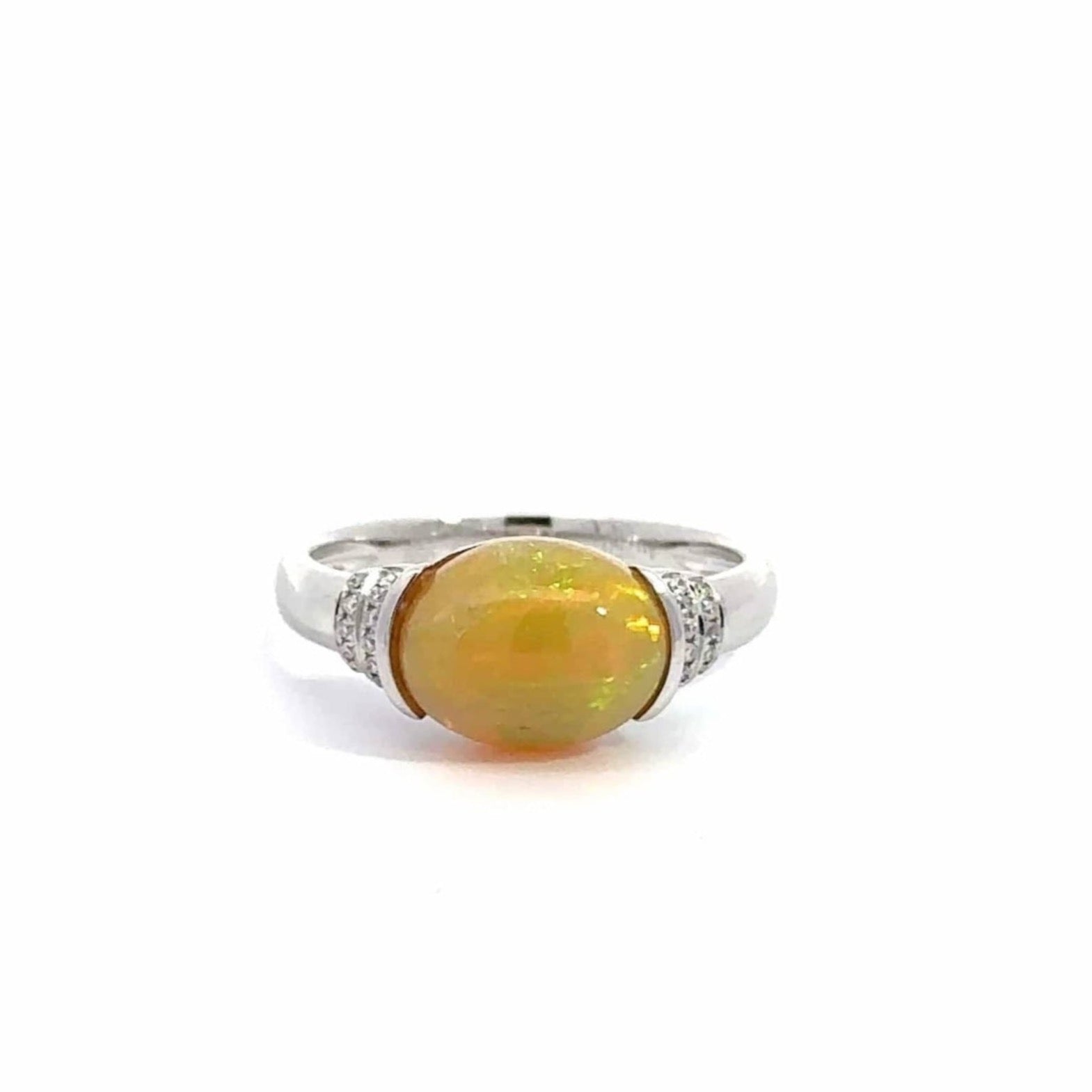 Baikalla Jewelry Gold Opal Ring Baikalla &quot;Charlotte&quot; 18K Gold Ethiopian Opal Ring