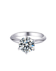 Baikalla Sterling Silver Moissanite Ring Baikalla™ "Luna" Sterling Silver Moissanite Luxury 3 CT 6 Prong Promise Ring