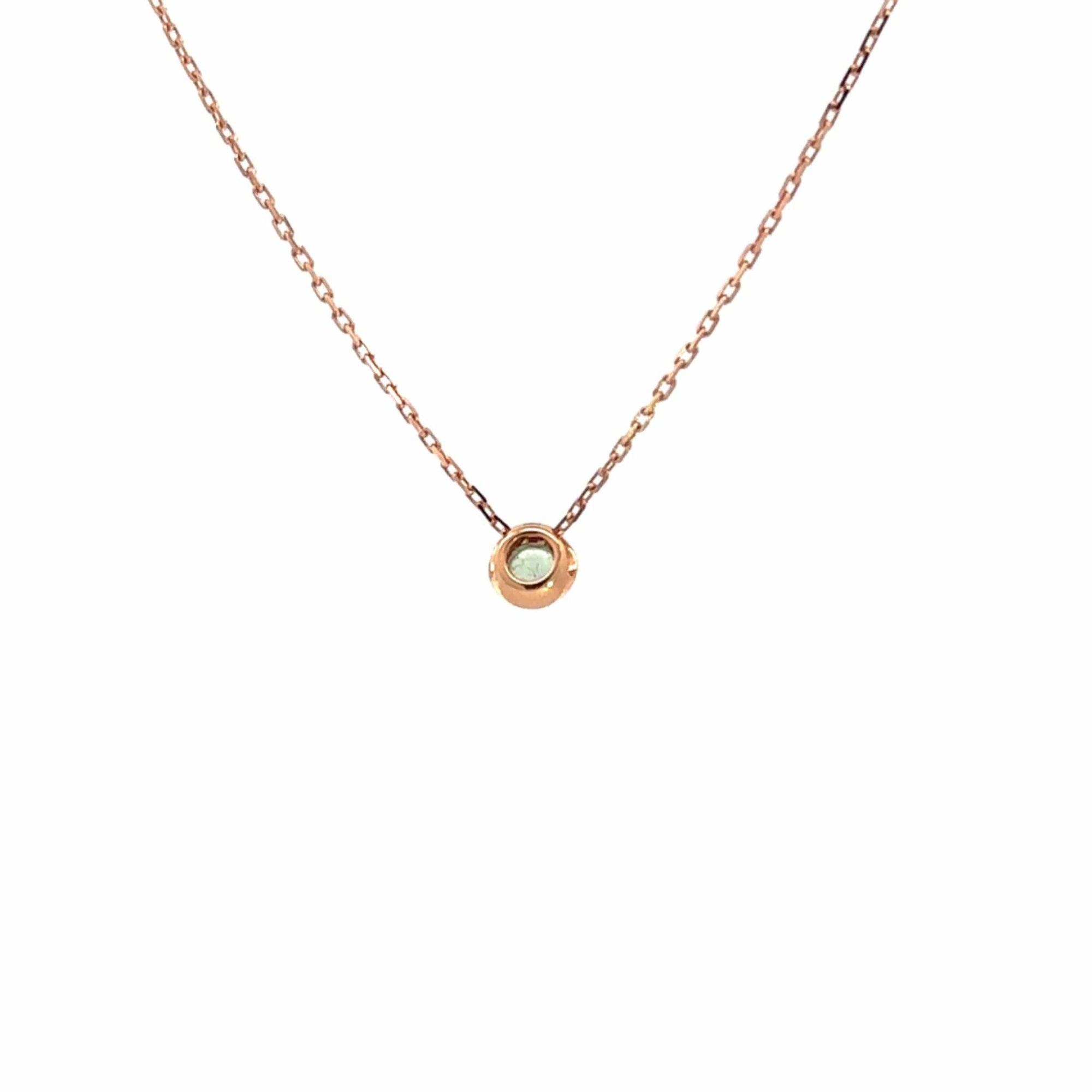 Baikalla Jewelry Gemstone Pendant Necklace Baikalla 18K Rose Gold Round Tourmaline Pendant Necklace