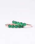 Baikalla Jewelry Jadeite Engagement Ring Baikalla "5 Stone Anniversary" 14k Rose Gold Natural Imperial Jadeite Jade Band