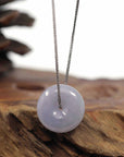 Baikalla Jewelry Jade Pendant Necklace Baikalla "Good Luck Button" Necklace Green Lavender Jadeite Jade Lucky Ping An Kou Pendant