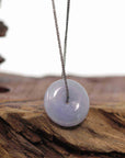 Baikalla Jewelry Jade Pendant Necklace Baikalla "Good Luck Button" Necklace Green Lavender Jadeite Jade Lucky Ping An Kou Pendant