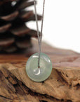 Baikalla Jewelry Jade Pendant Necklace Pendant Only Baikalla "Good Luck Button" Necklace Ice Green Jadeite Jade Lucky Ping An Kou Pendant