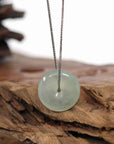 Baikalla Jewelry Jade Pendant Necklace Pendant Only Baikalla "Good Luck Button" Necklace Ice Green Jadeite Jade Lucky Ping An Kou Pendant