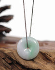 Baikalla Jewelry Jade Pendant Necklace Pendant Only Baikalla "Good Luck Button" Necklace White Green Jadeite Jade Lucky Ping An Kou Pendant