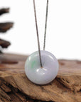 Baikalla Jewelry Jade Pendant Necklace Pendant Only Baikalla "Good Luck Button" Necklace Lavender Jadeite Jade Lucky Ping An Kou Pendant