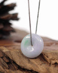 Baikalla Jewelry Jade Pendant Necklace Baikalla "Good Luck Button" Necklace Lavender Jadeite Jade Lucky Ping An Kou Pendant