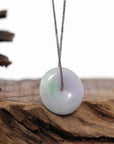 Baikalla Jewelry Jade Pendant Necklace Baikalla "Good Luck Button" Necklace Lavender Jadeite Jade Lucky Ping An Kou Pendant