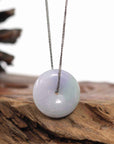 Baikalla Jewelry Jade Pendant Necklace Baikalla "Good Luck Button" Necklace Lavender Jadeite Jade Lucky Ping An Kou Pendant