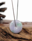 Baikalla Jewelry Jade Pendant Necklace Pendant Only Baikalla "Good Luck Button" Necklace Green Lavender Green Jadeite Jade Lucky Ping An Kou Pendant