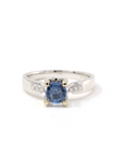 Baikalla Jewelry Gold Sapphire Ring 18k White Gold Natural Blue Sapphire Engagement Ring