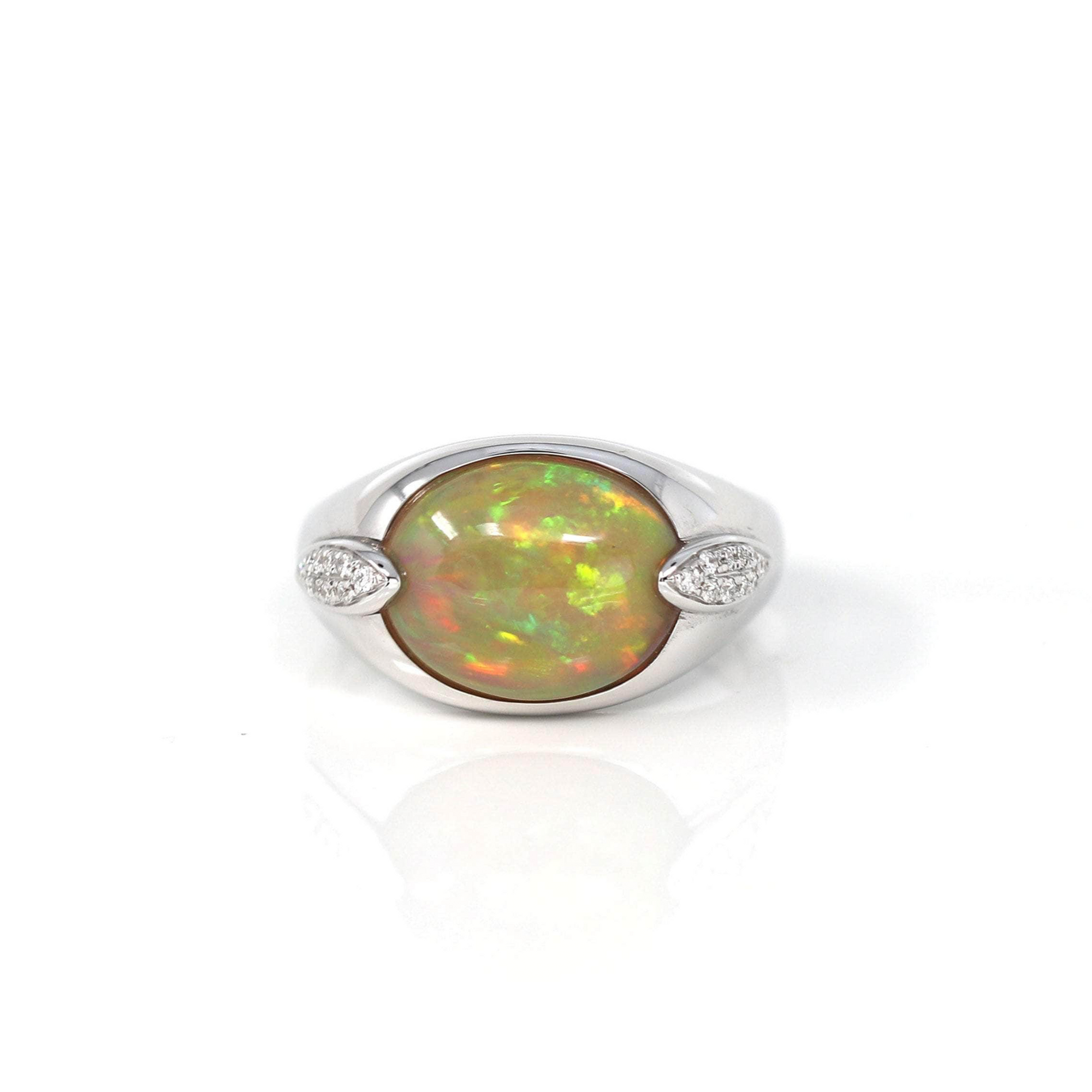 Baikalla Jewelry Gold Opal Ring Baikalla™ "Charlotte" 18K Gold Ethiopian Opal Men's Ring