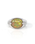 Baikalla Jewelry Gold Opal Ring Baikalla™ "Charlotte" 18K Gold Ethiopian Opal Men's Ring