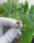 High 14k Yellow Gold Natural Round Tanzanite Ring