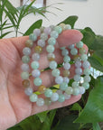 Genuine Jadeite Jade Round Multiple Colors Beads Bracelet (8.5 mm)