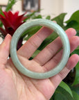 Baikalla™ "Classic Bangle" Genuine Burmese Green Jadeite Jade Bangle Bracelet (62.55mm) 