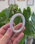 Baikalla "Half Round" Light Green Lavender Jadeite Jade Bangle Bracelet (53.6 mm) 