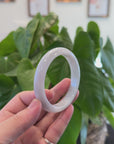 Baikalla "Half Round" Light Lavender Jadeite Jade Bangle Bracelet (62.7 mm) 