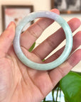 Baikalla™ "Classic" Genuine Jadeite Jade Lavender Green Bangle Bracelet (56.64mm) 