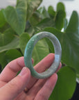 Baikalla "Half Round" Green Jadeite Jade Bangle Bracelet (54.8 mm) 