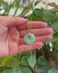 18k Rose Gold Genuine Jadeite Constellation (Aquarius) Necklace Pendant