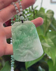 Baikalla "Roaring Dragon" Natural Jadeite Jade Green Pendant Necklace For Men, Collectibles