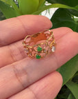 Baikalla "Melba" 18k Rose Gold Natural Imperial Jadeite Wedding Band