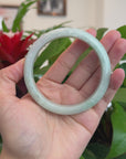 Baikalla™ "Classic Bangle" Genuine Burmese Green Jadeite Jade Bangle Bracelet (62.71mm) 