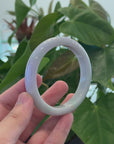 Baikalla Natural Burmese Light Lavender and Green Jadeite Jade Bangle Bracelet (62.58mm) 