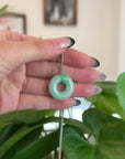 Baikalla "Good Luck Button" Necklace Green Jadeite Jade Pendant For Men