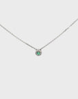 18K White Gold Emerald Pendant Necklace