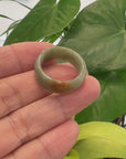 Genuine Burmese Yellow Jadeite Jade Men's Band Ring