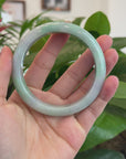 Baikalla™ "Classic Bangle" Genuine Burmese Green Lavender Jadeite Jade Bangle Bracelet (62.65mm) 