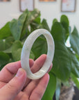 Baikalla "Half Round" Light Green Lavender Jadeite Jade Bangle Bracelet (67.6 mm) 