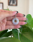 Baikalla "Good Luck Button" Necklace Lavender Jadeite Jade Pendant