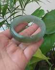 Burmese High-end Ice Blue-green Jade Jadeite Bangle Bracelet (58mm) ( Collectibles )T105