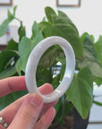 Baikalla "Half Round" Light Whiteish-Green Jadeite Jade Bangle Bracelet (62.75 mm) 