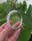 "Classic Round" Blue- Green Jadeite Jade Bangle (56.1 mm) 