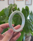 Baikalla "Half Round" Light Green Lavender Jadeite Jade Bangle Bracelet ( 66.3 mm) 