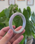 Baikalla "Half Round" Lavender Green Jadeite Jade Bangle Bracelet (60.4 mm) 