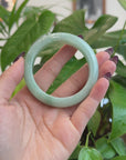 Baikalla Classic Light Green Burmese Jadeite Jade Bangle (54.67 mm) T182