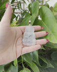 Baikalla 14k "Goddess of Compassion" Genuine Burmese Jadeite Jade Guanyin Necklace With Good Luck Design